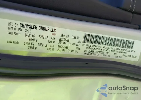 2011 Dodge Durango Citadel из США, поврежденный, VIN 1D4RE5GG0BC677286